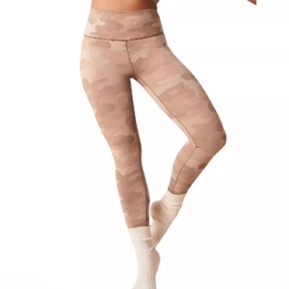 Fabletics Beige Camo High-Waist Leggings
